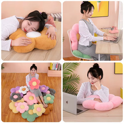 Cushion Flower Circular Shape Cloth with Soft Nap Office Classroom Chair Cushion Couch Pillow Bedroom Floor Winter Thick