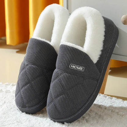 New Fur Slippers for Women Men Winter Furry Fashion Warm Ankles Plush Cozy Slides for Home Indoor Soft Sole Cotton Shoes