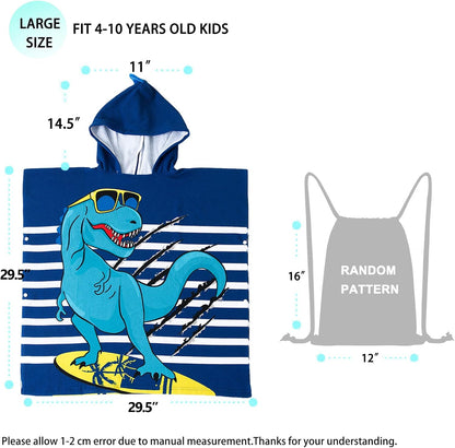 Kids Dinosaur Hooded Towel
