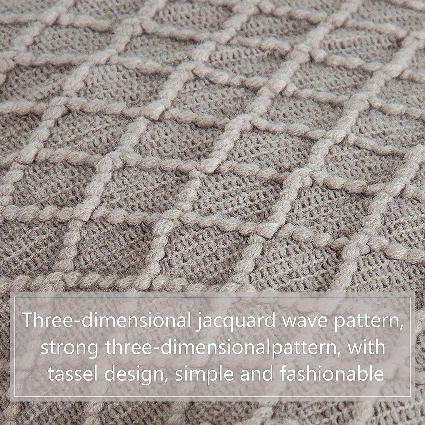 Knitted Tassel Throw Blanket