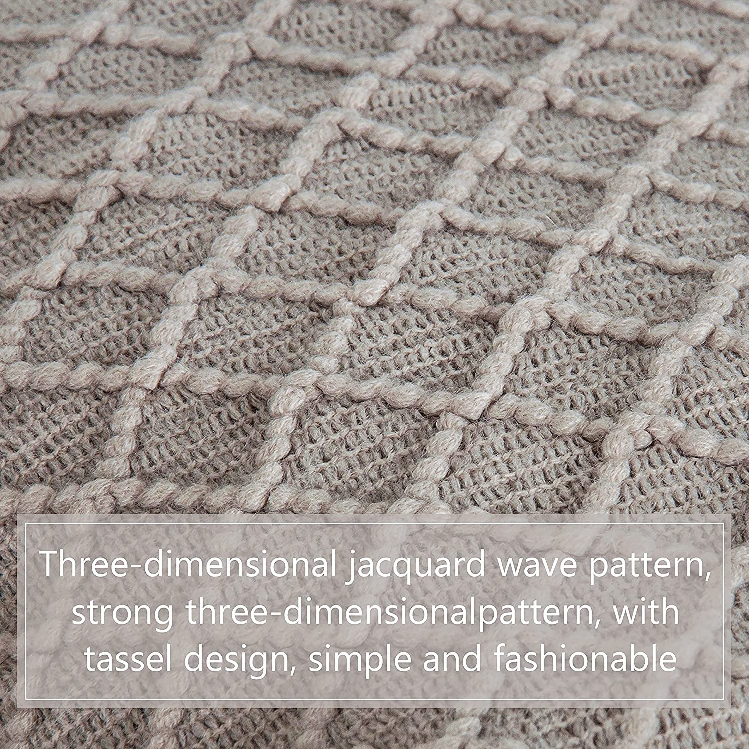 Knitted Tassel Throw Blanket