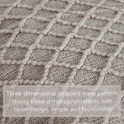 Knitted Tassel Throw Blanket