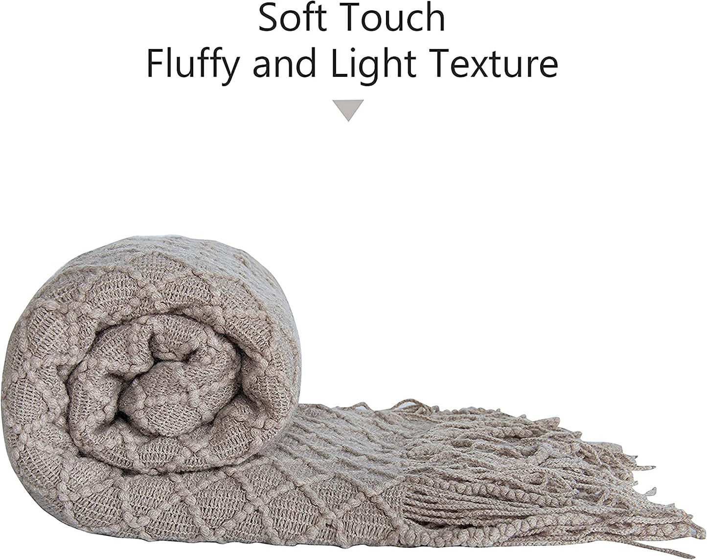 Knitted Tassel Throw Blanket