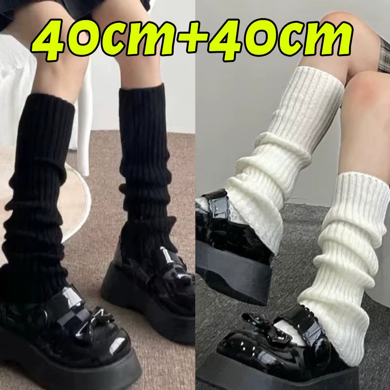 40-70Cm Knitted Lolita Leg Warmers Women'S Long Socks Autumn Winter Wool Foot Cover Arm Warmer Y2K Crochet Heap Socks Boot Cuffs