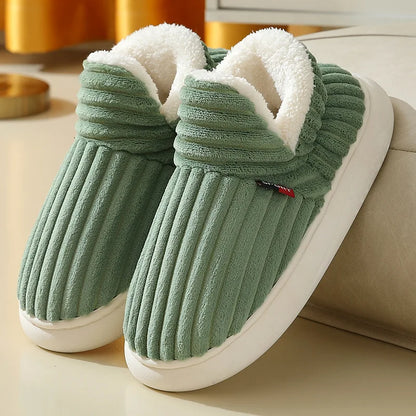 New Fur Slippers for Women Men Winter Furry Fashion Warm Ankles Plush Cozy Slides for Home Indoor Soft Sole Cotton Shoes