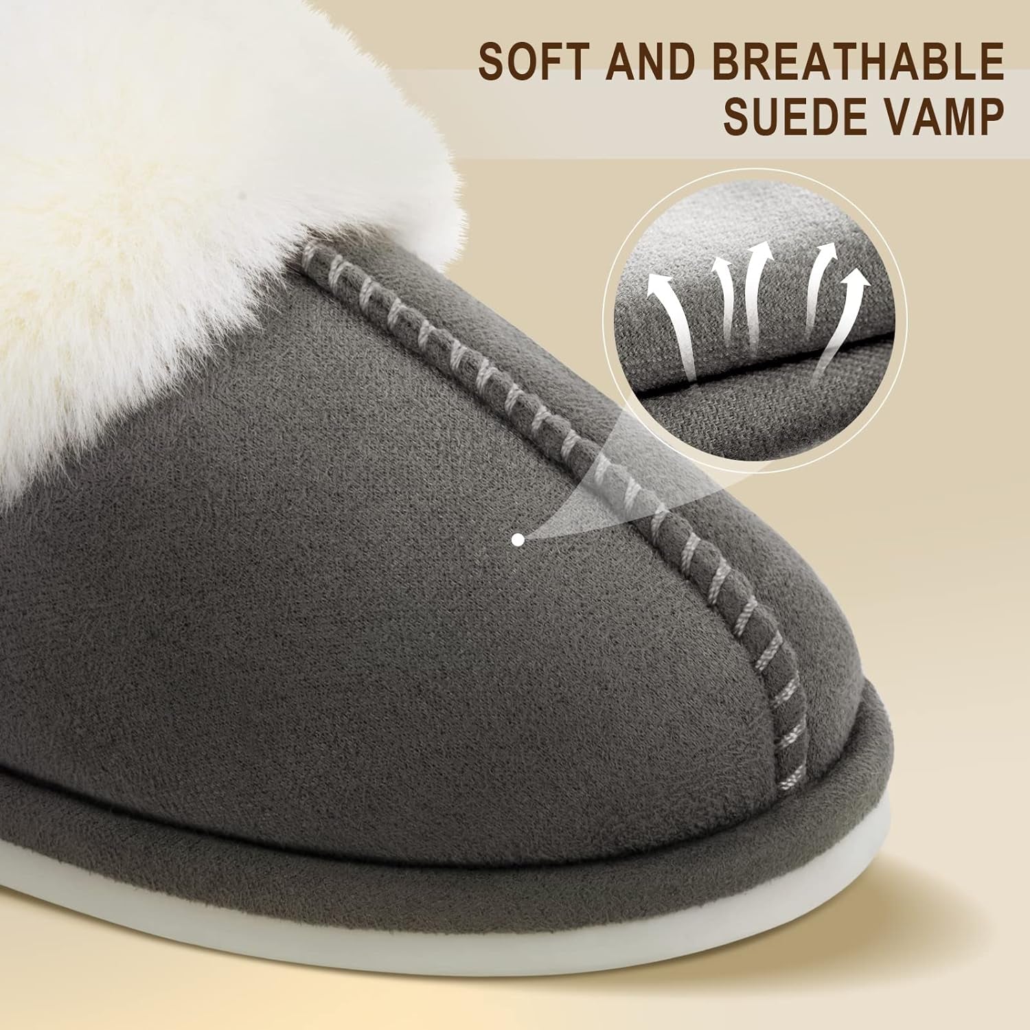 Women'S Memory Foam Slippers - Cloud-Like Comfort for Hard Floors, Ultra-Soft Machine Washable Indoor Outdoor House Shoes with Non-Slip Sole