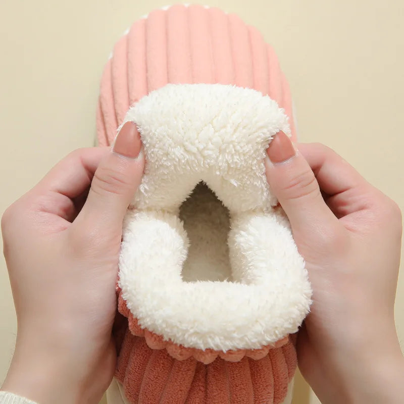 New Fur Slippers for Women Men Winter Furry Fashion Warm Ankles Plush Cozy Slides for Home Indoor Soft Sole Cotton Shoes
