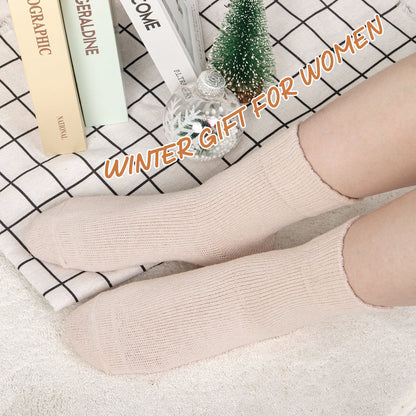 6 Pairs Womens Socks Wool Socks Thick Knit Warm Winter Socks for Women Gifts Size 5-9