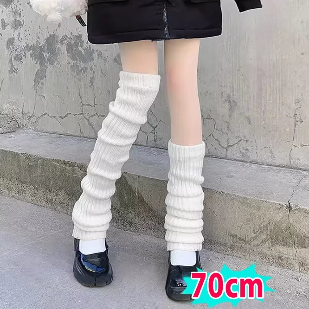 40-70Cm Knitted Lolita Leg Warmers Women'S Long Socks Autumn Winter Wool Foot Cover Arm Warmer Y2K Crochet Heap Socks Boot Cuffs