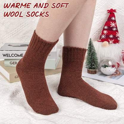 6 Pairs Womens Socks Wool Socks Thick Knit Warm Winter Socks for Women Gifts Size 5-9