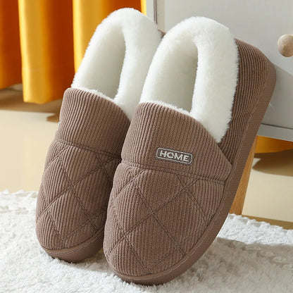 New Fur Slippers for Women Men Winter Furry Fashion Warm Ankles Plush Cozy Slides for Home Indoor Soft Sole Cotton Shoes