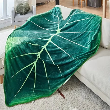 A Whimsical Leaf-Flannel Blanket, a Portable Outdoor Blanket for All Seasons, a Home Tv Blanket, a Leaf Bed Blanket