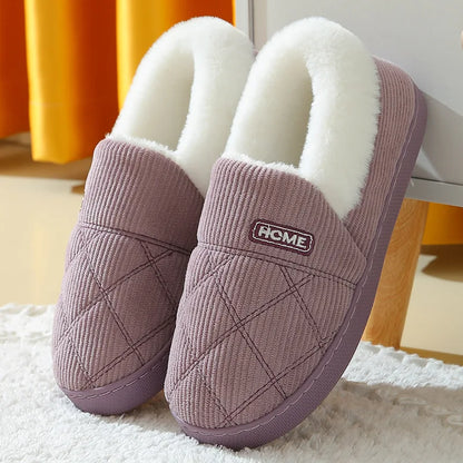 New Fur Slippers for Women Men Winter Furry Fashion Warm Ankles Plush Cozy Slides for Home Indoor Soft Sole Cotton Shoes